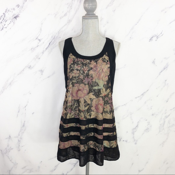 Etro | Floral & Lace Silk Blend Top | Blk | Sz 42 - Picture 6 of 12